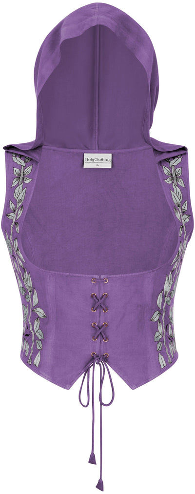 Tauriel Top Limited Edition Purple Thistle Silver Embroidery